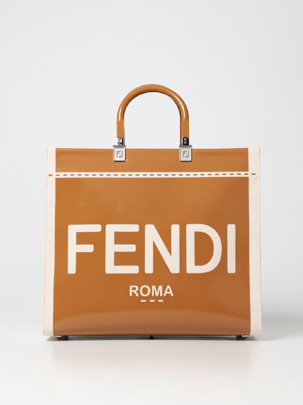 Giglio Borsa Sunshine Fendi in canvas e vernice
