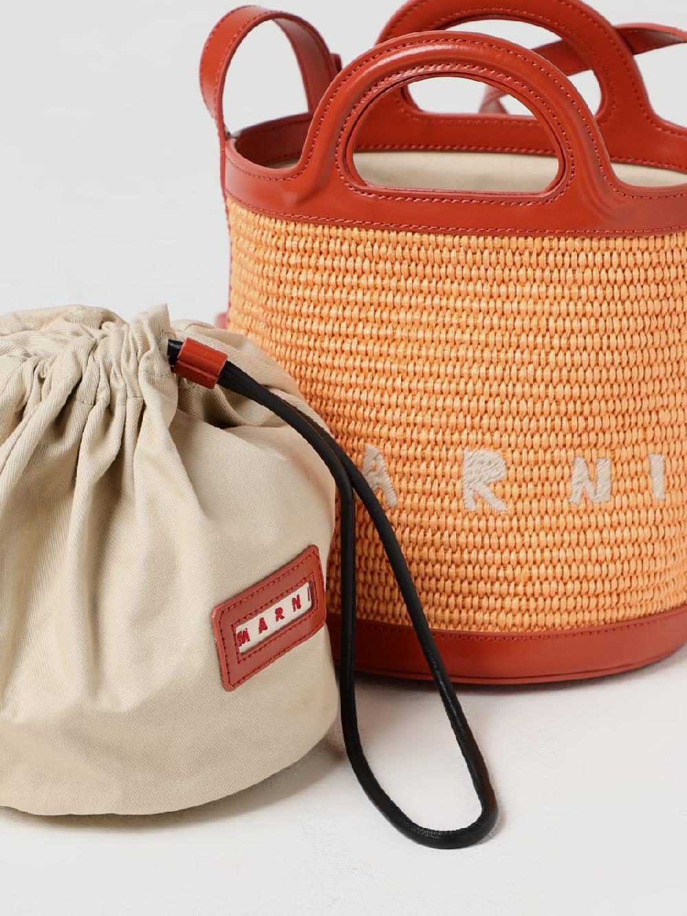 Giglio Borsa Tropicalia Marni In Pelle E Rafia
