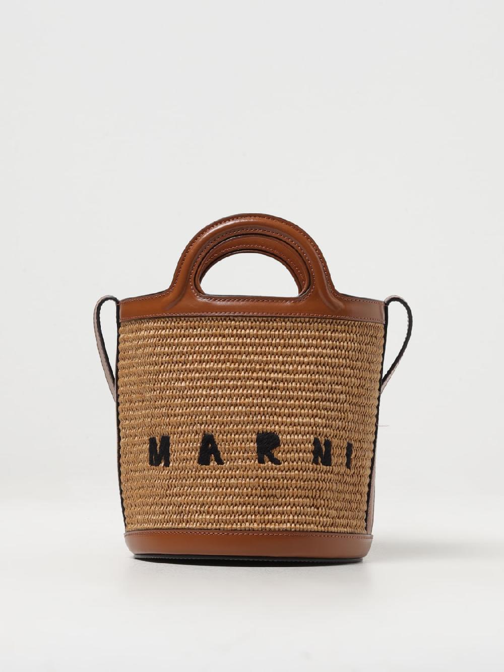 Giglio Borsa Tropicalia Marni in pelle e rafia