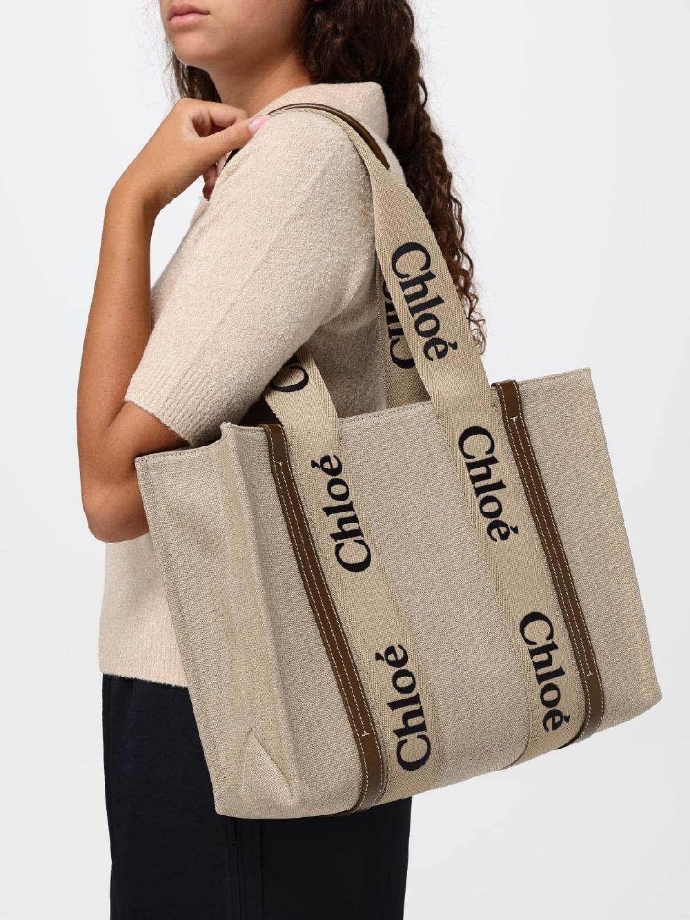 Giglio Borsa Woody Chloè In Canvas E Pelle
