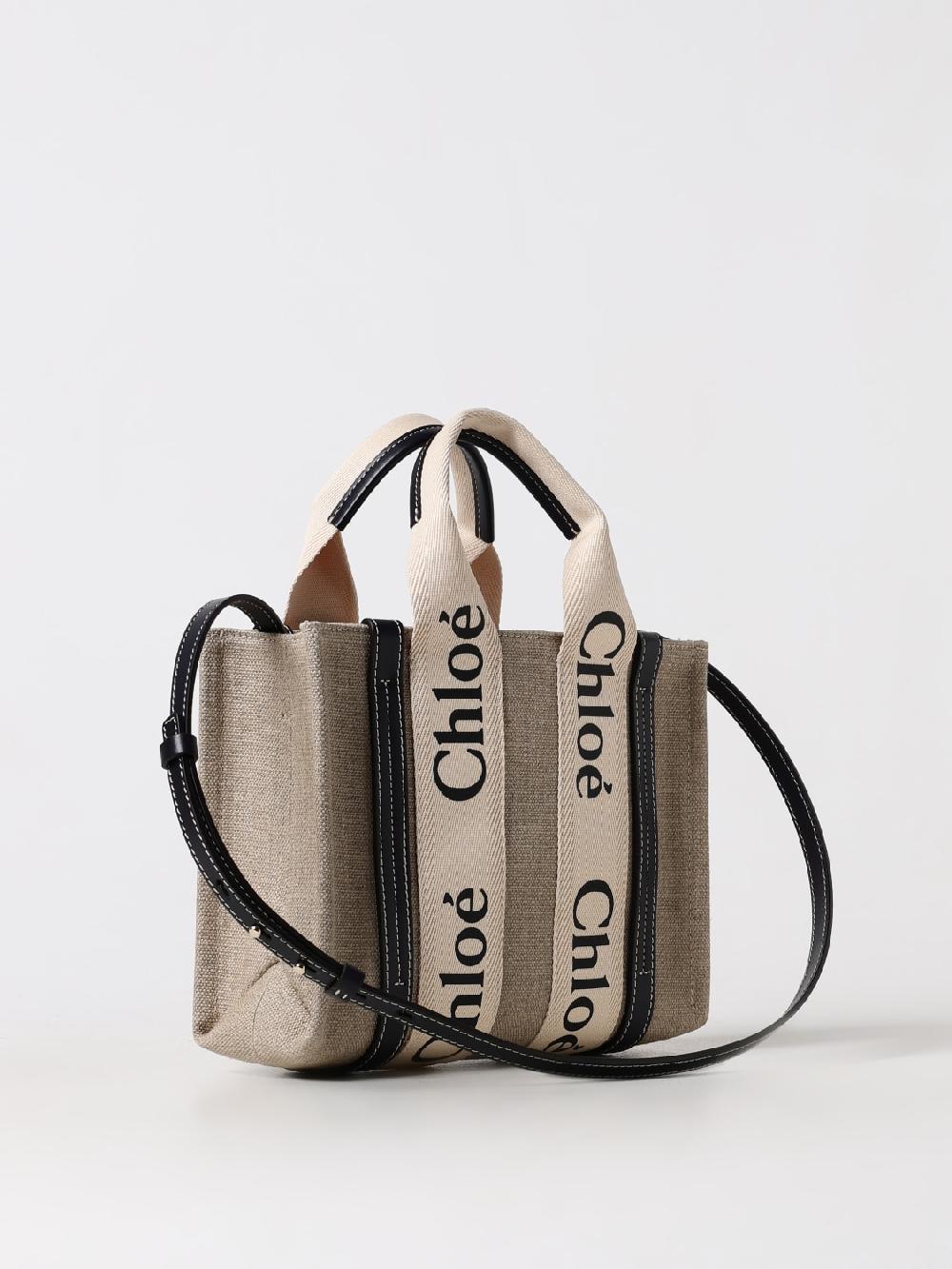 Giglio Borsa Woody Chloè In Canvas E Pelle