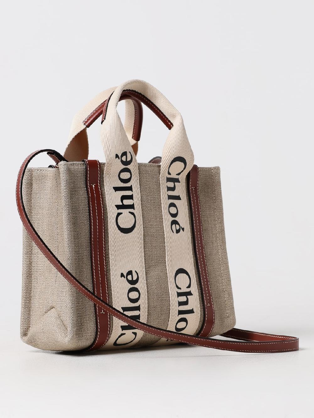 Giglio Borsa Woody Chloè In Canvas E Pelle