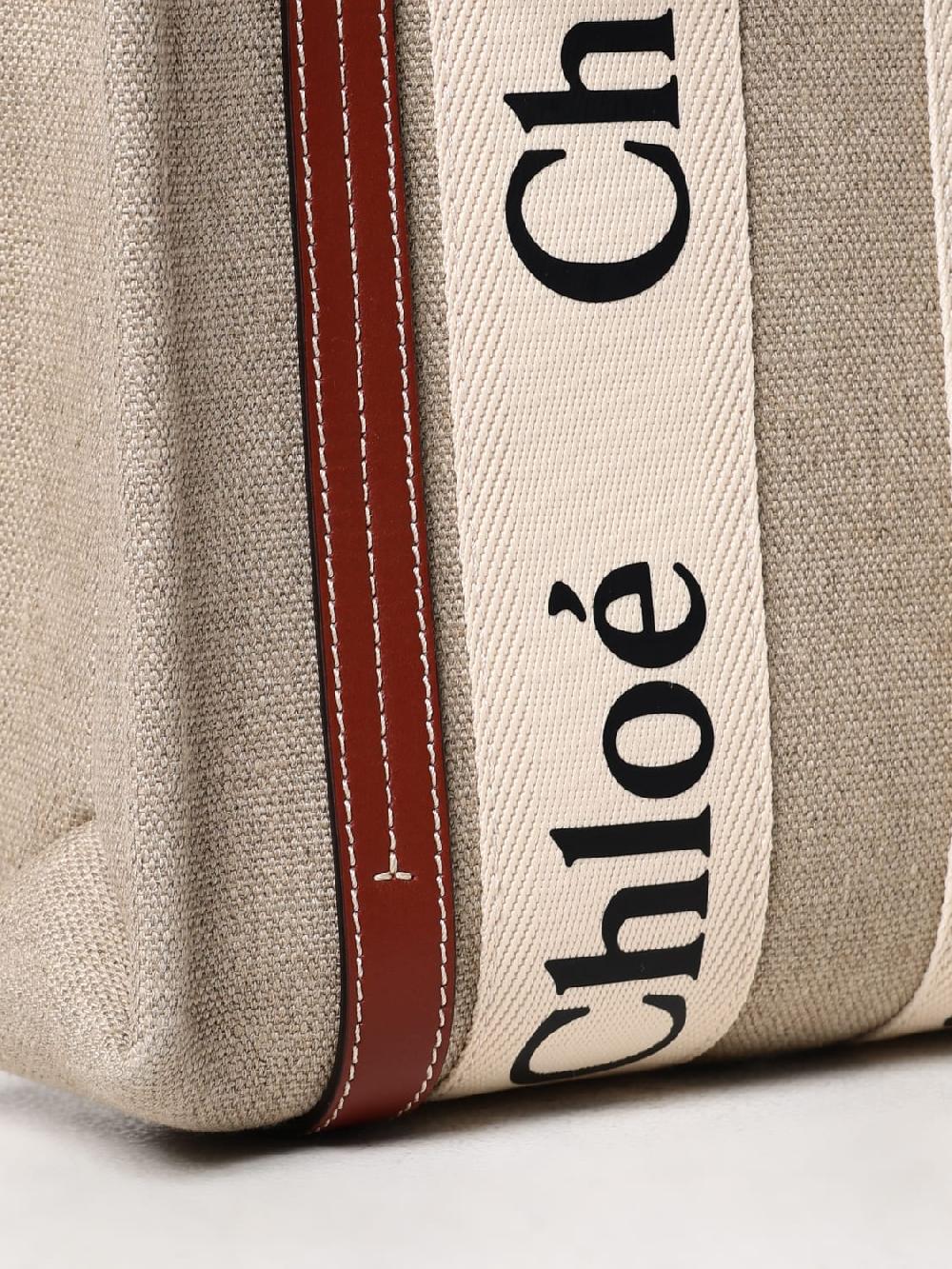 Giglio Borsa Woody Chloè In Canvas E Pelle