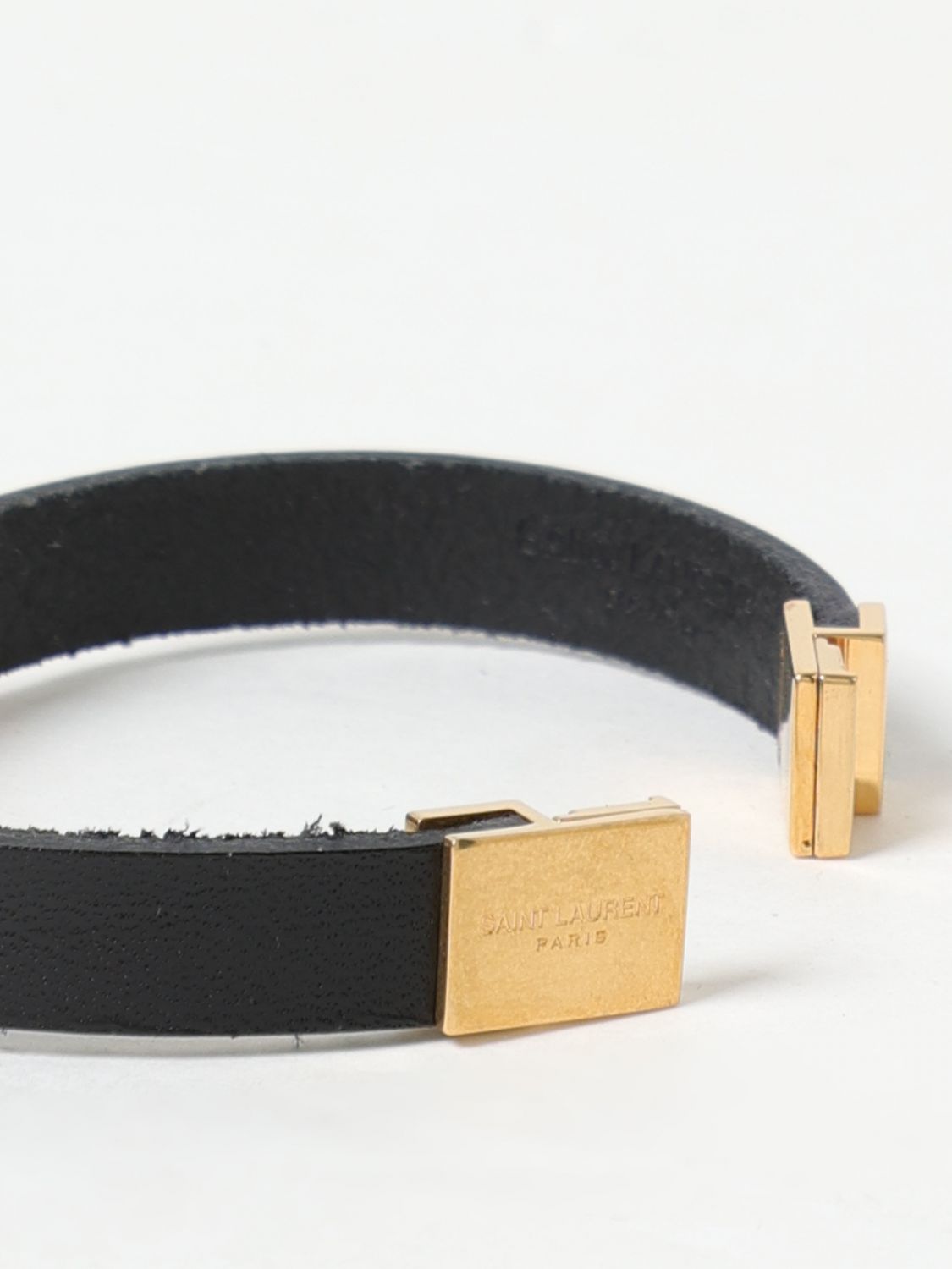 Giglio Bracciale Saint Laurent In Pelle Ed Ottone