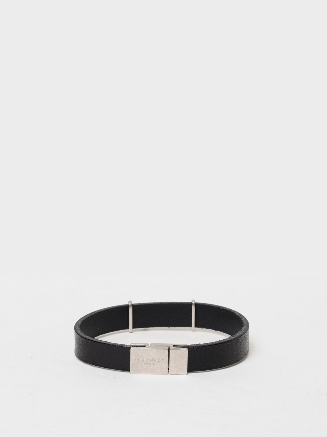 Giglio Bracciale Saint Laurent In Pelle Ed Ottone