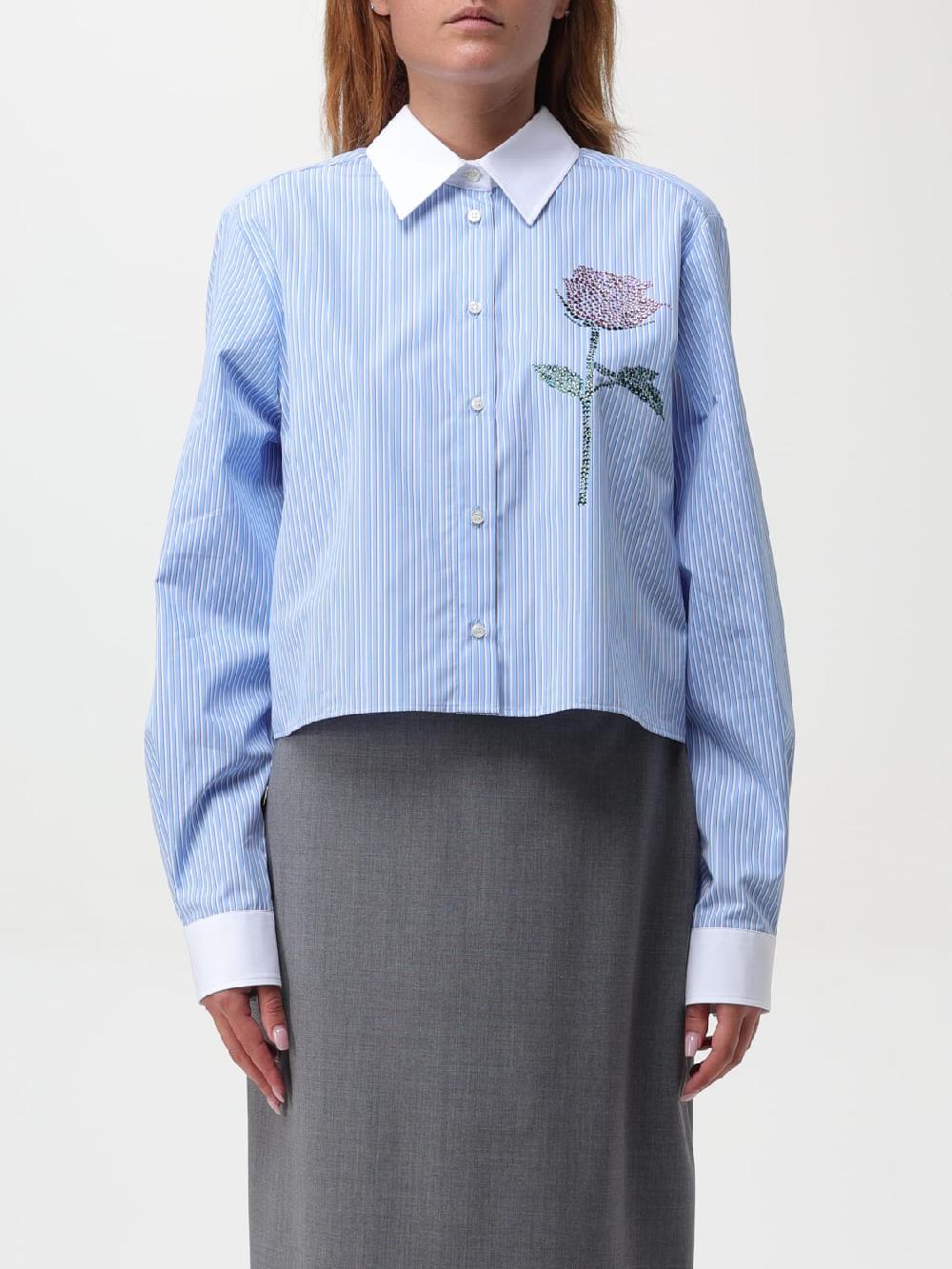 Giglio Camicia a righe con fiore MSGM