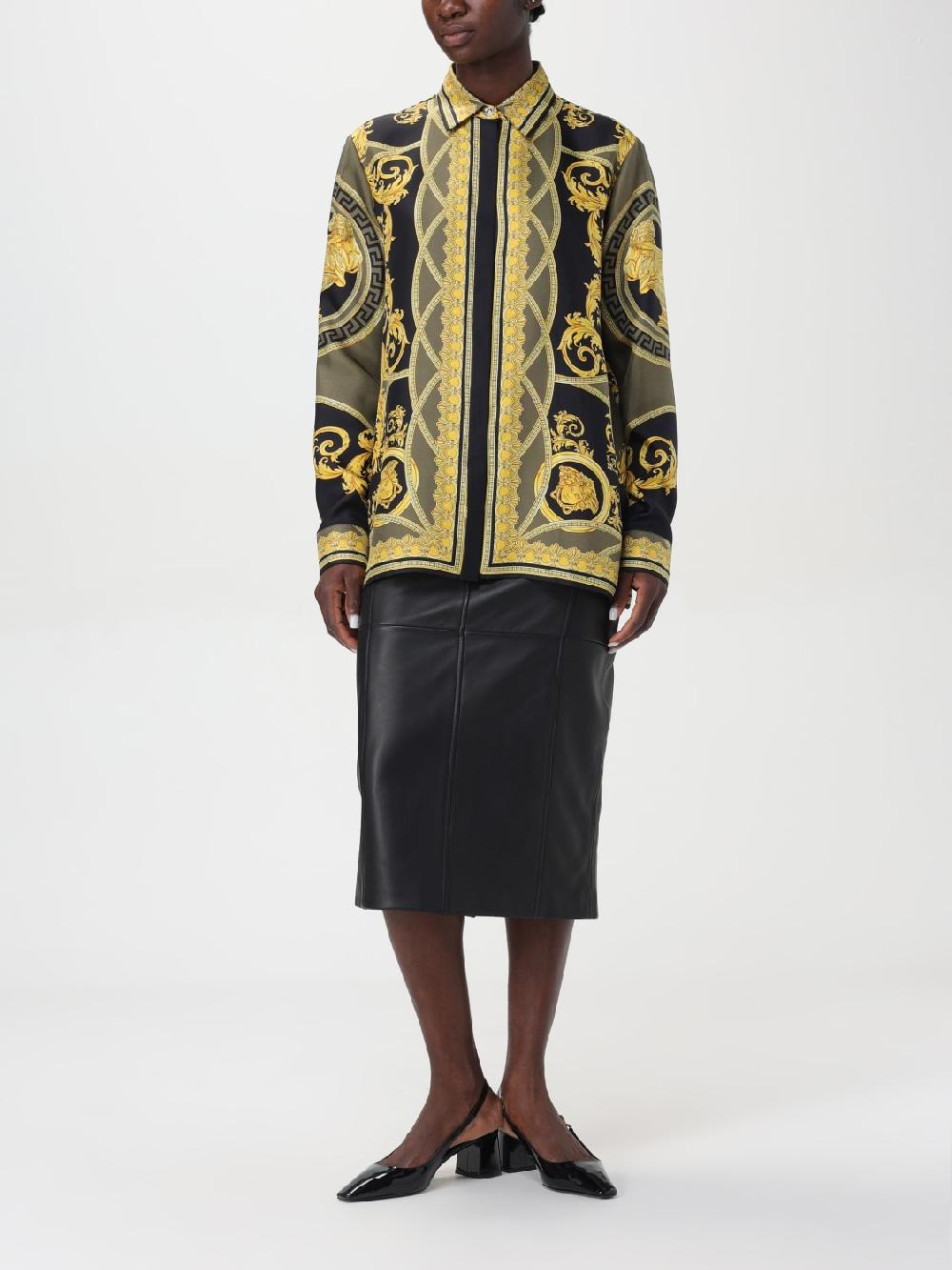 Giglio Camicia Baroque Versace Di Seta