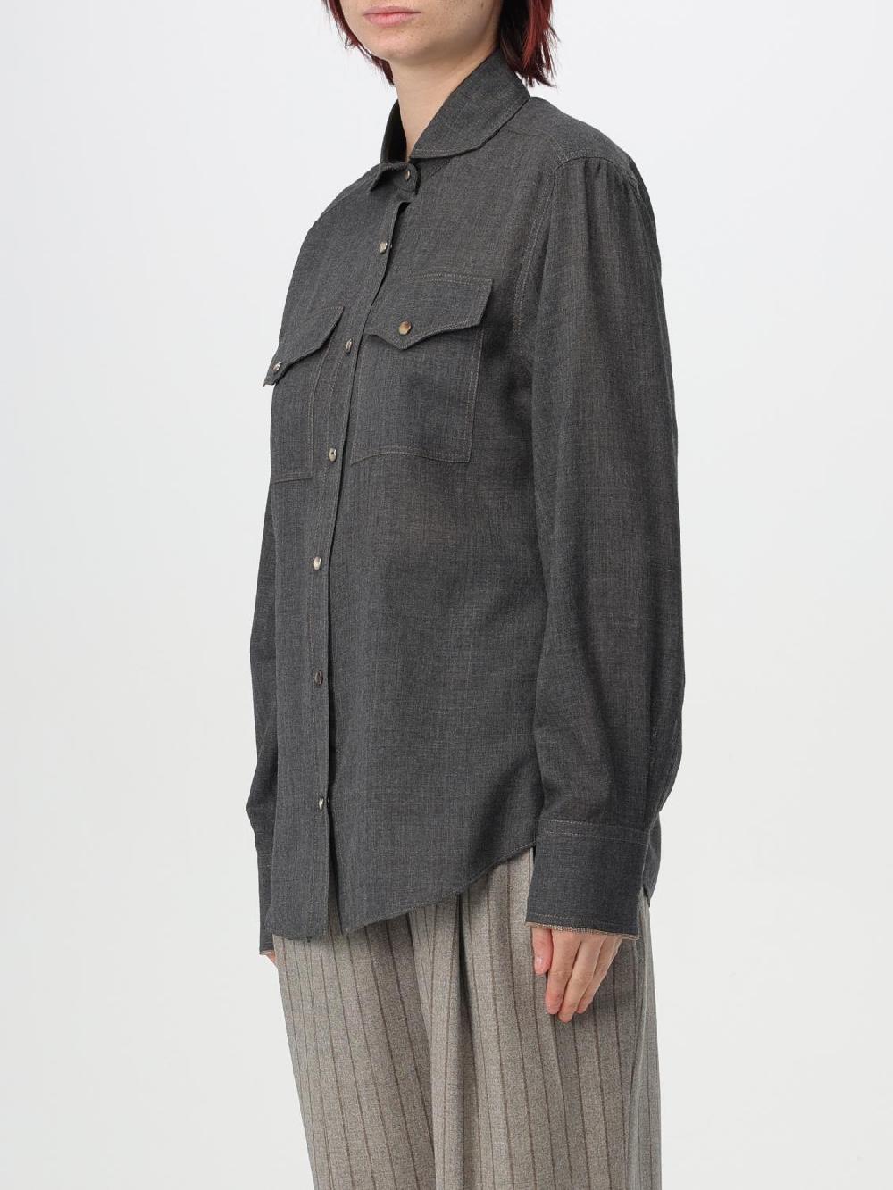 Giglio Camicia Brunello Cucinelli In Lana Vergine