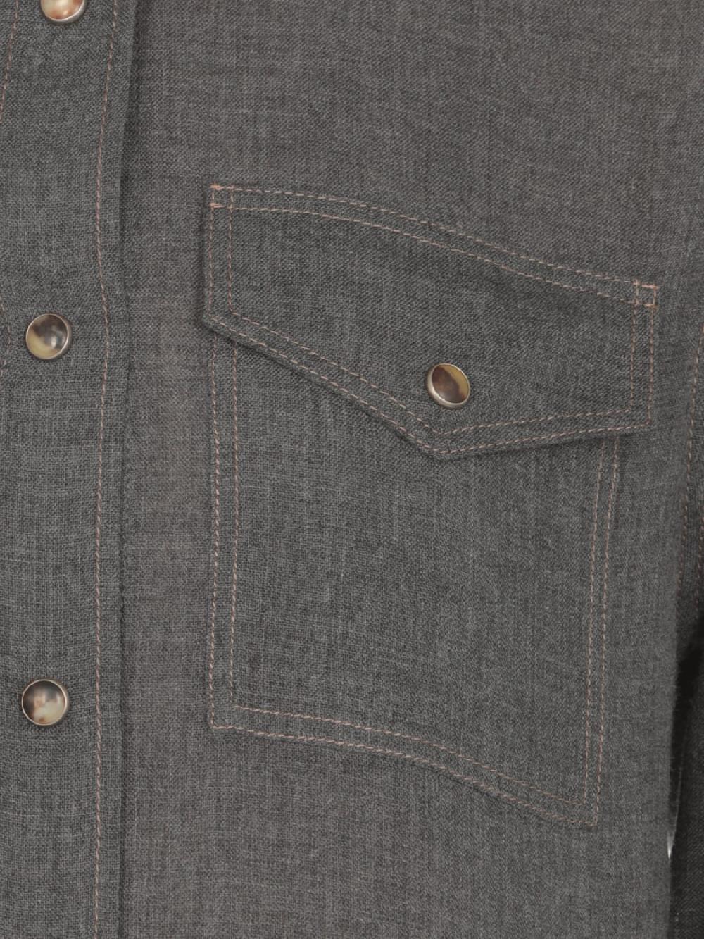 Giglio Camicia Brunello Cucinelli In Lana Vergine