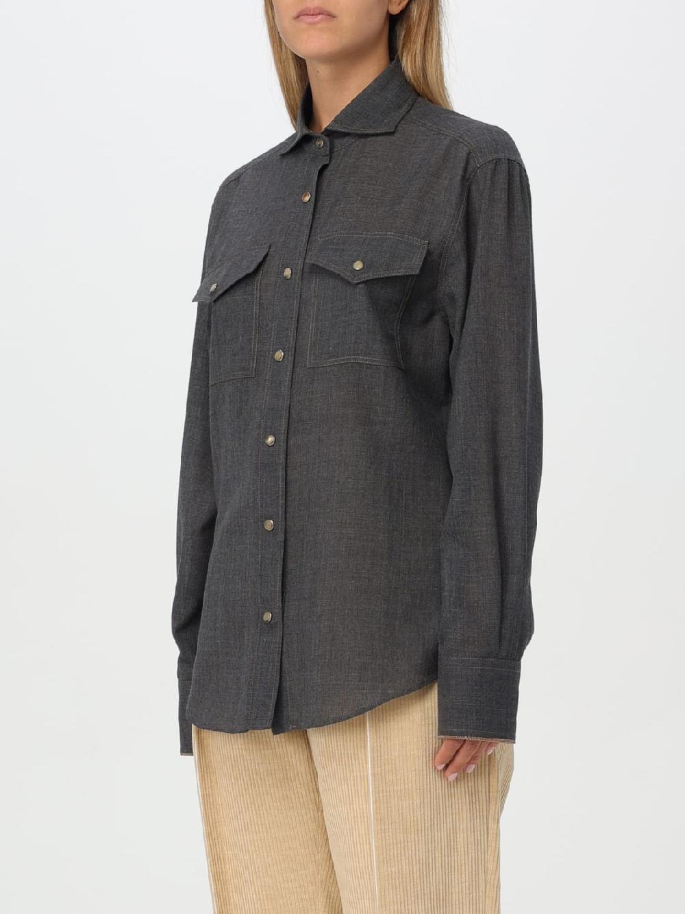 Giglio Camicia Brunello Cucinelli In Lana Vergine