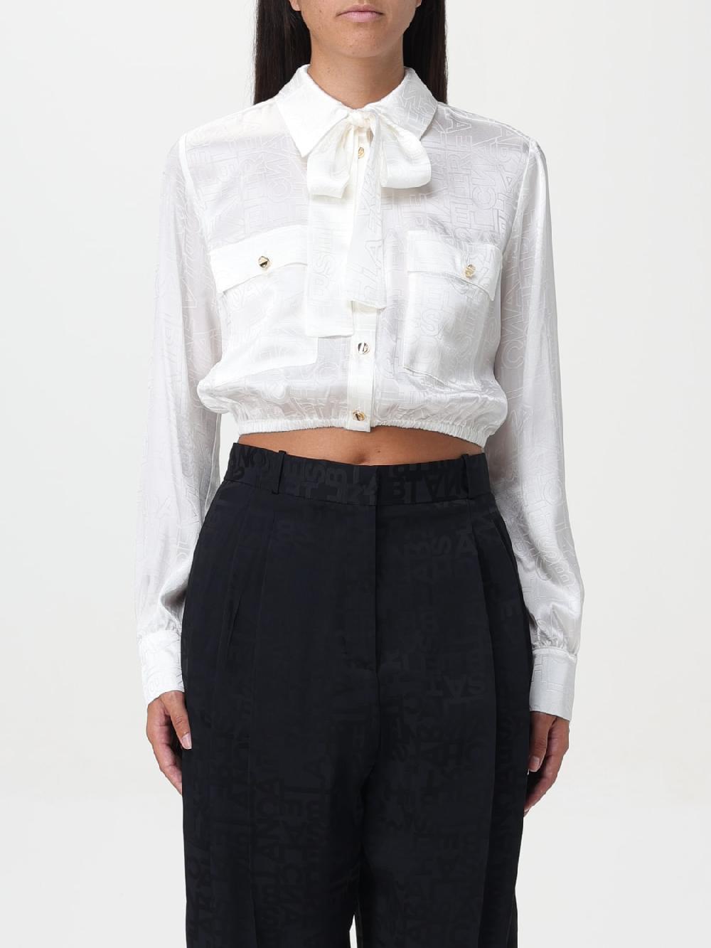 Giglio Camicia crop Elisabetta Franchi lettering