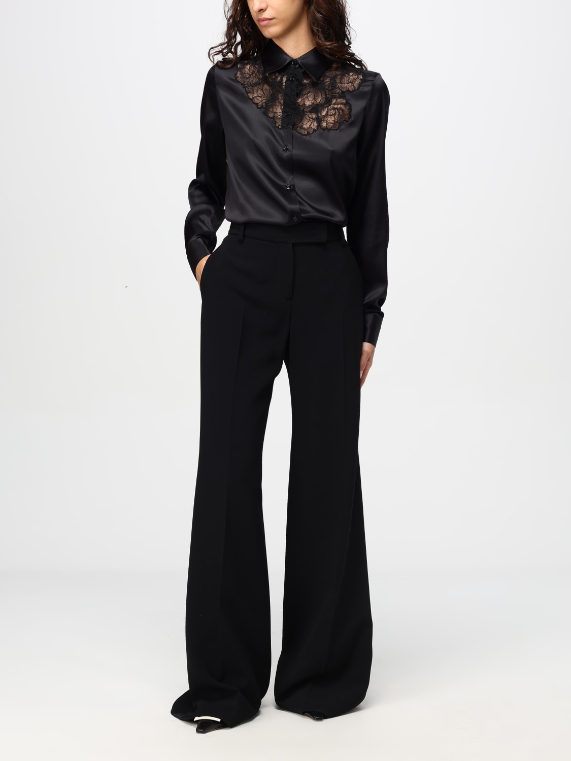 Giglio Camicia Ermanno Scervino In Raso Con Pizzo