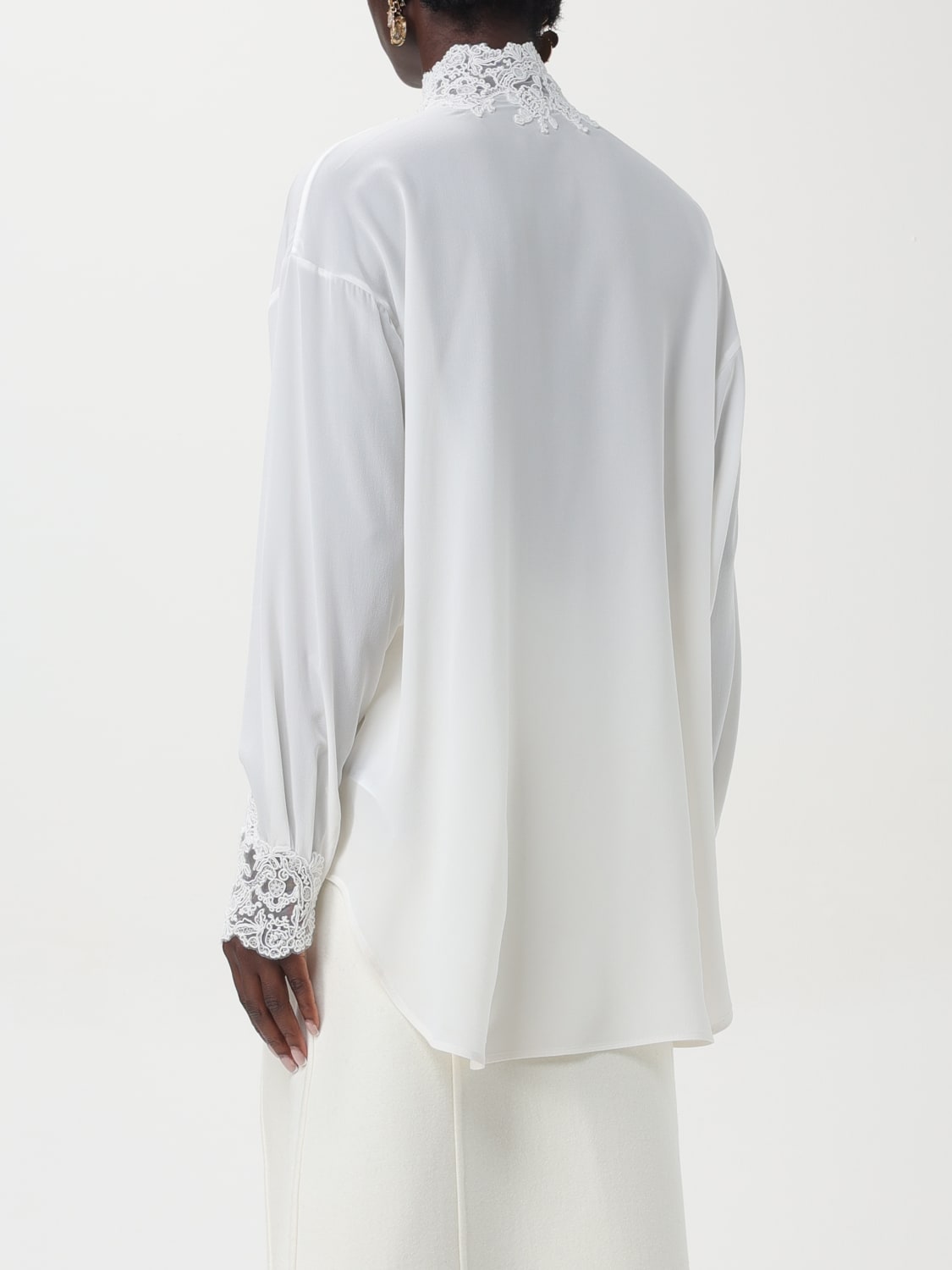 Giglio Camicia Ermanno Scervino In Seta E Pizzo