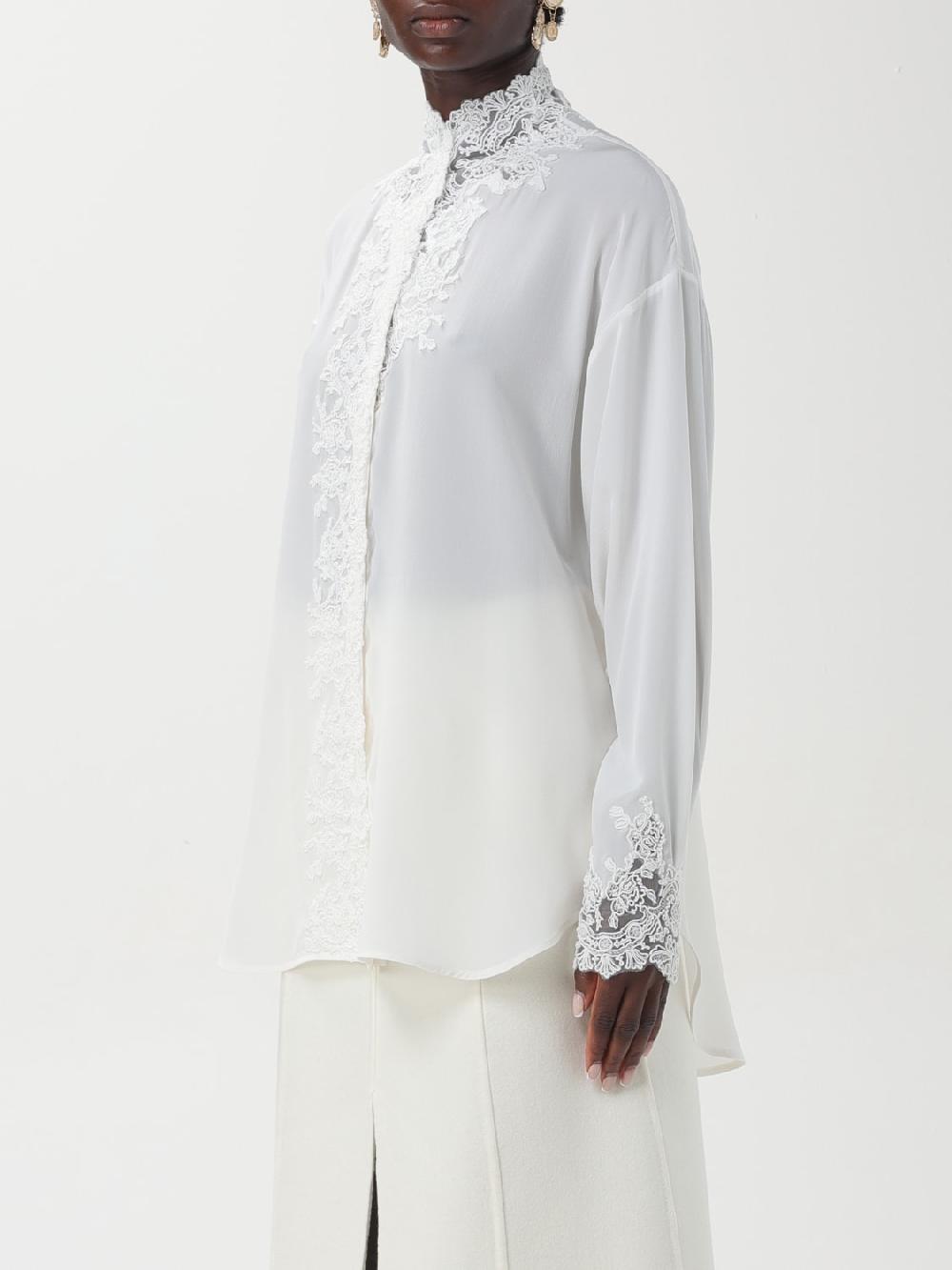 Giglio Camicia Ermanno Scervino In Seta E Pizzo