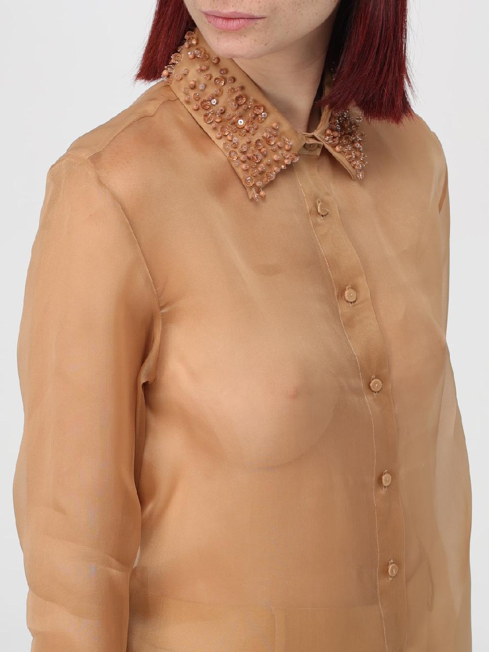Giglio Camicia Fabiana Filippi In Seta Con Perline