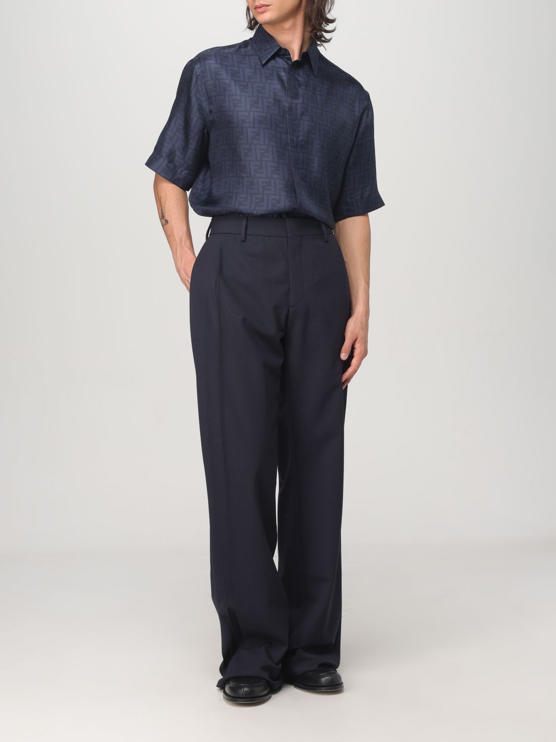 Giglio Camicia Fendi In Seta Con Logo