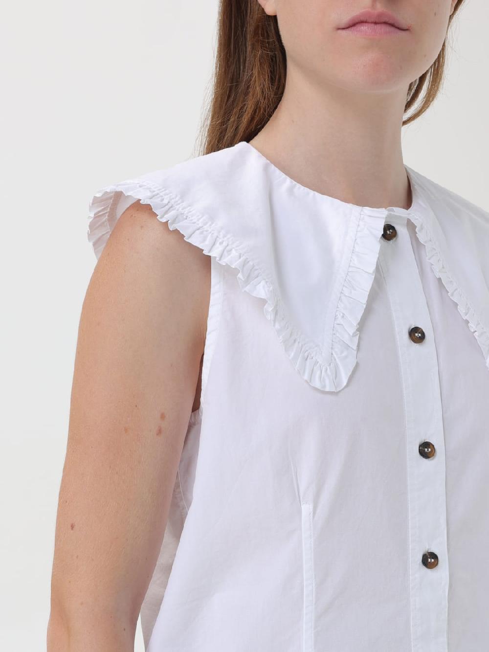 Giglio Camicia In Popeline Di Cotone Ganni