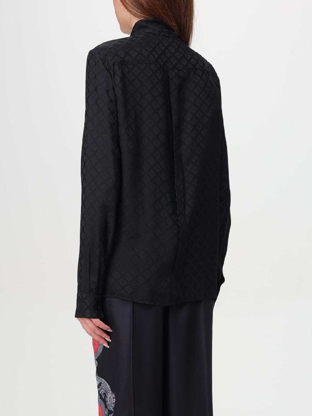 Giglio Camicia Jacquard Con Collo Lavallière Etro