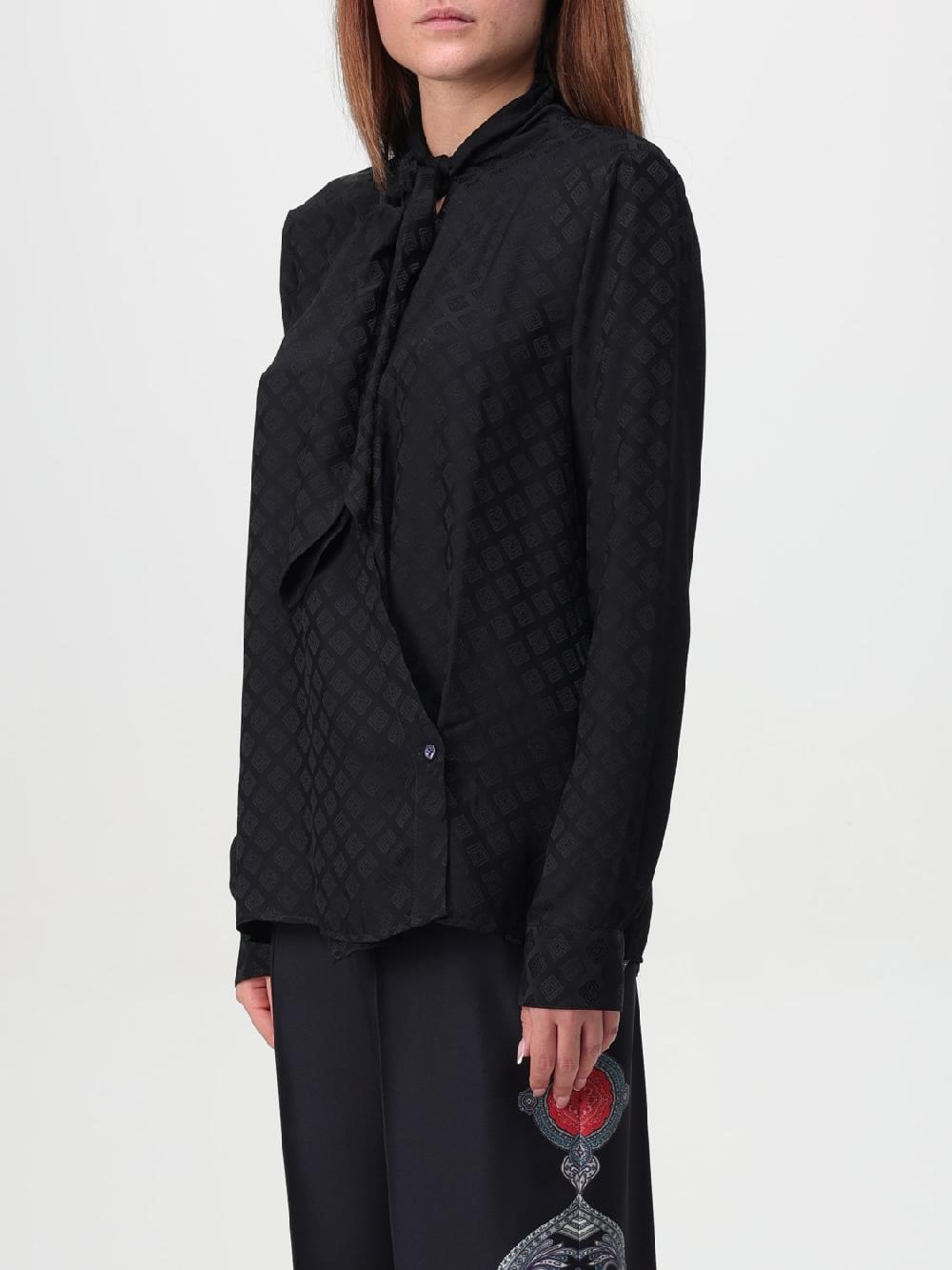 Giglio Camicia Jacquard Con Collo Lavallière Etro