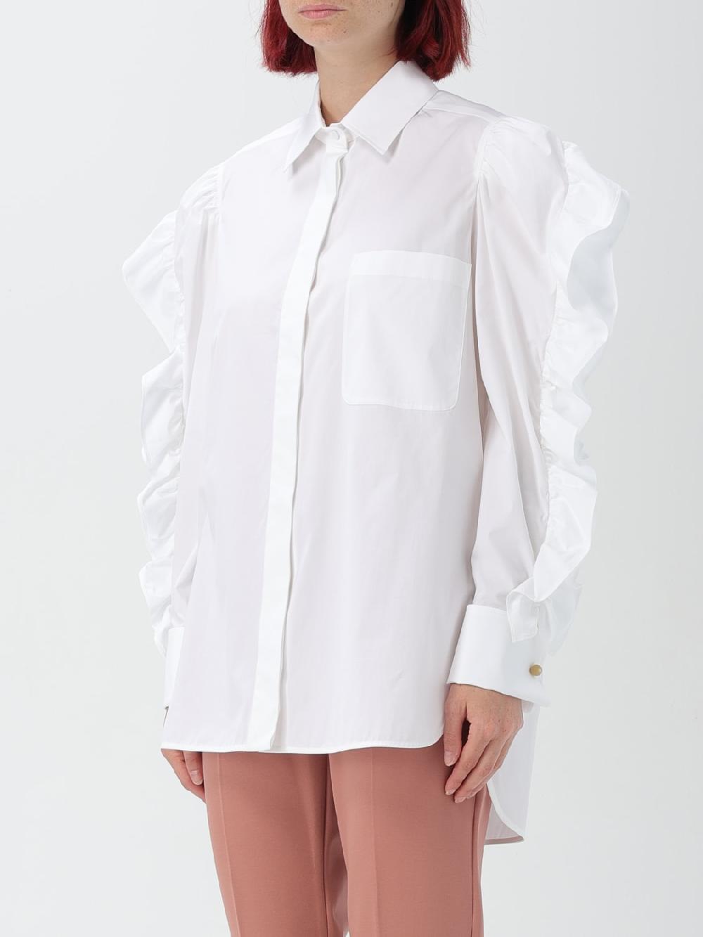 Giglio Camicia Max Mara In Popeline Con Volant