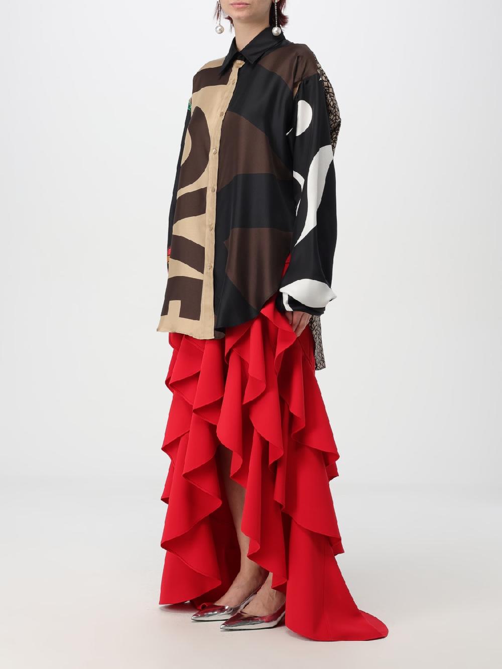 Giglio Camicia Moschino Couture In Seta Stampata