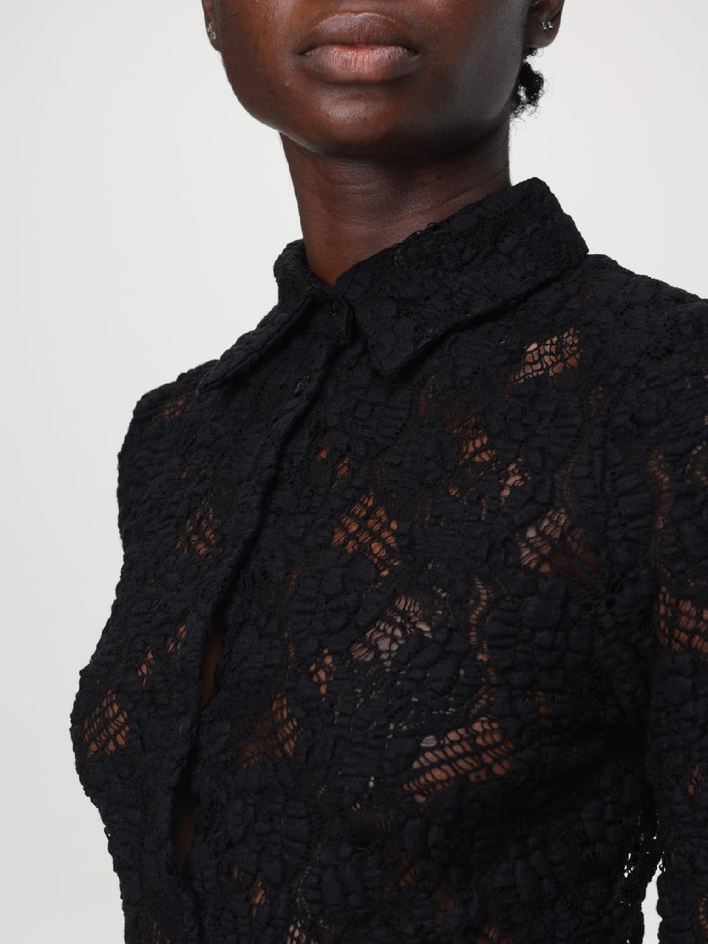 Giglio Camicia MSGM In Pizzo Misto Cotone