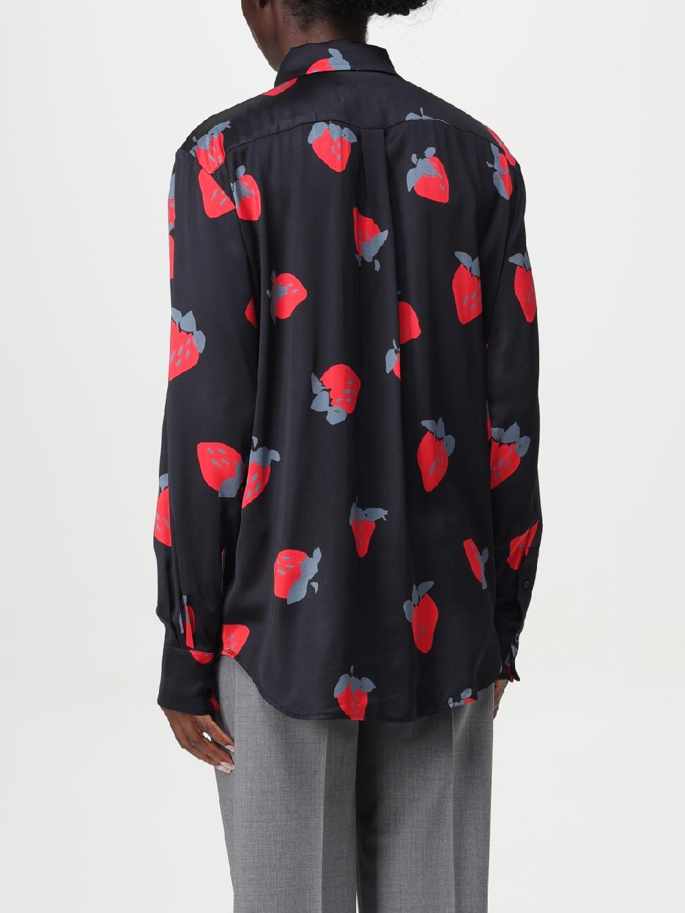 Giglio Camicia MSGM In Viscosa Stampa Strawberry