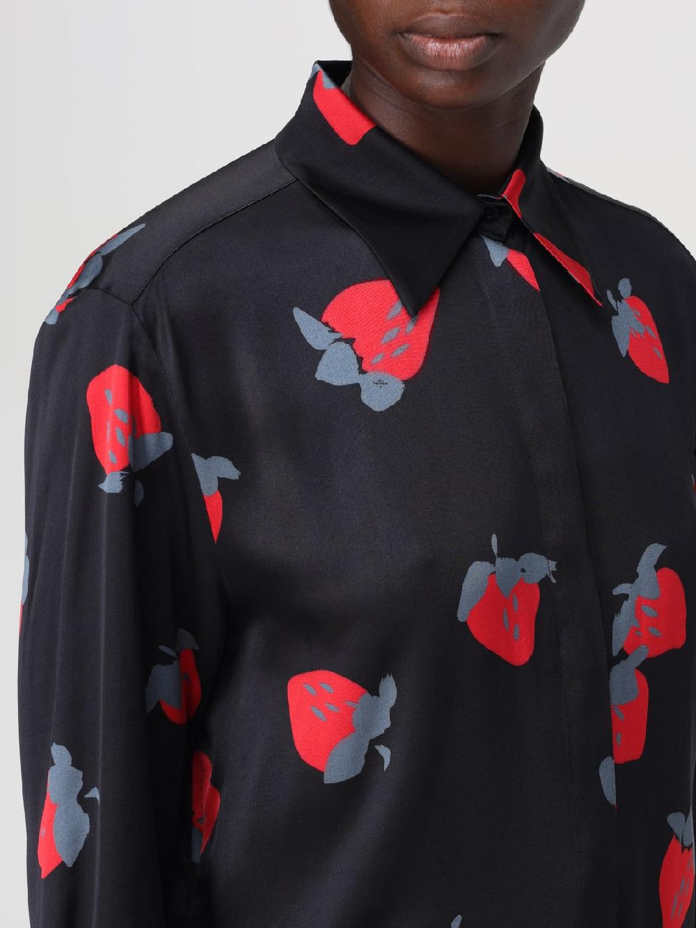 Giglio Camicia MSGM In Viscosa Stampa Strawberry