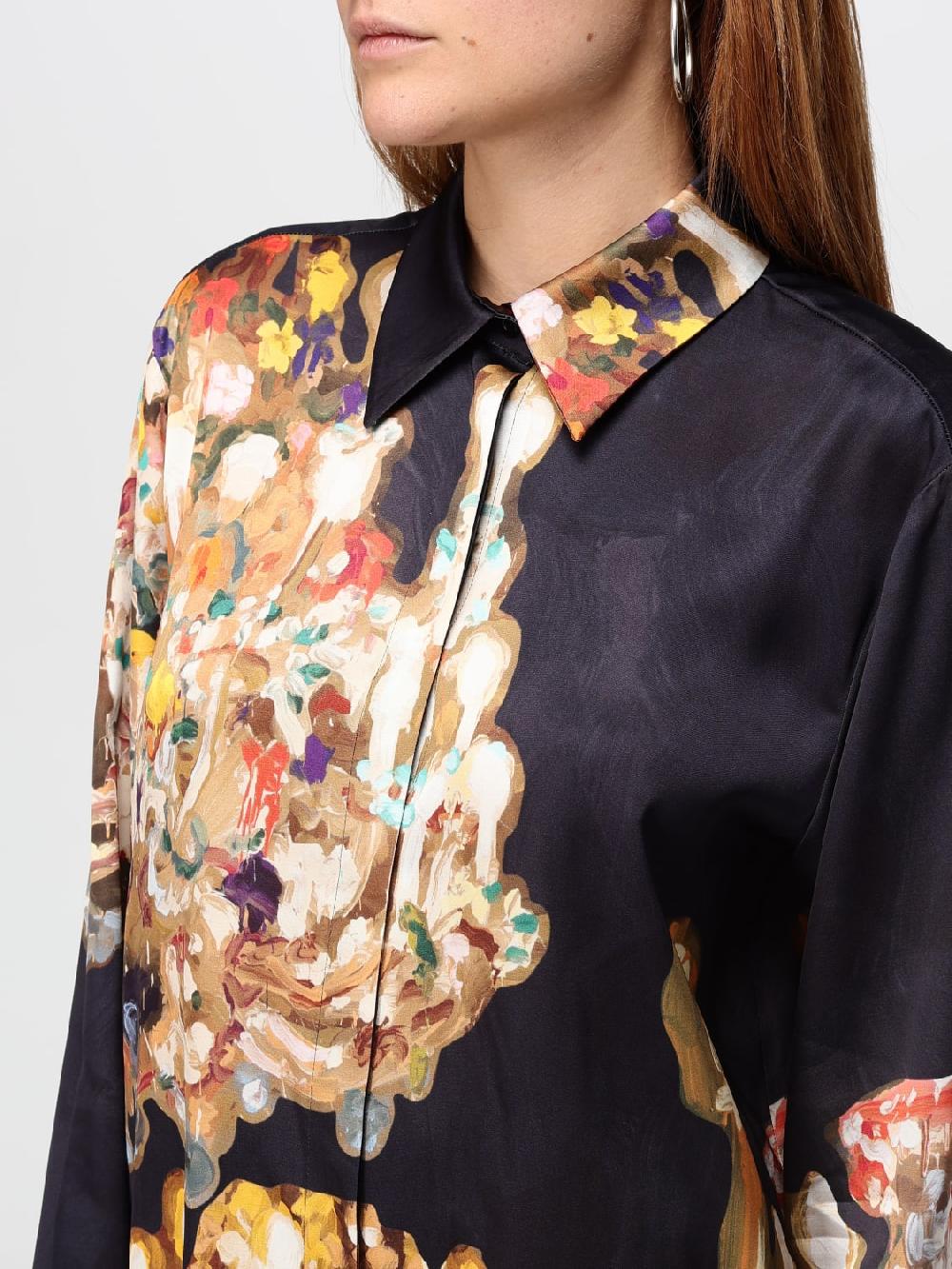 Giglio Camicia MSGM In Viscosa Stampata