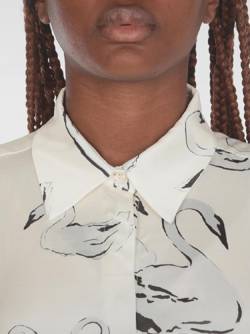 Giglio Camicia MSGM In Viscosa Stampata