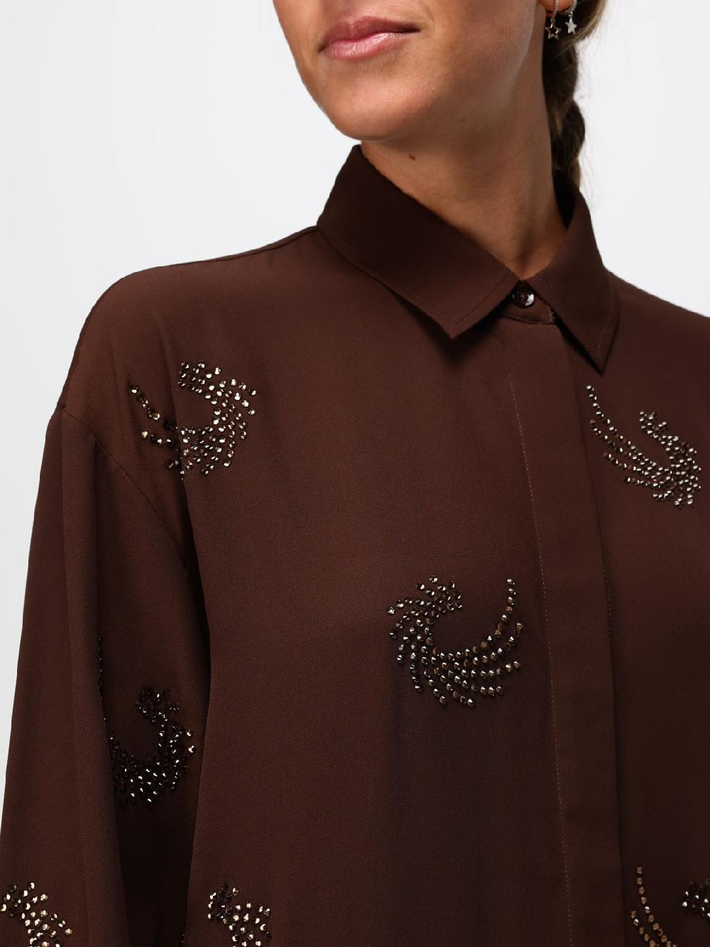 Giglio Camicia Pinko In Crepe Con Strass