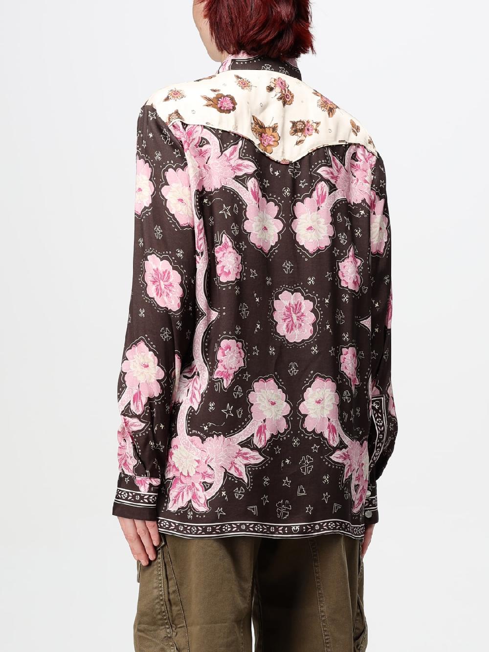 Giglio Camicia Pinko In Misto Cotone Stampato