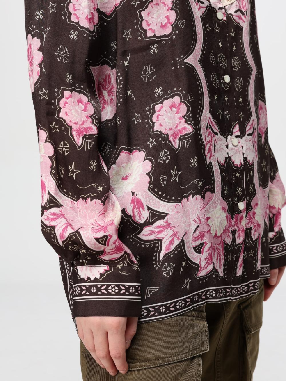Giglio Camicia Pinko In Misto Cotone Stampato
