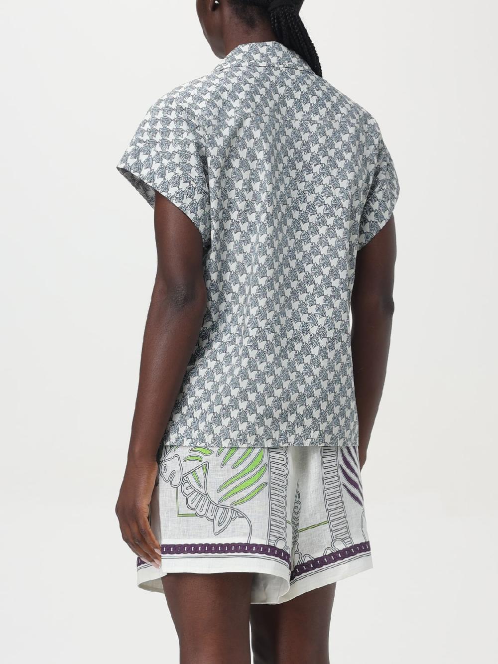 Giglio Camicia Stampata Tory Burch Di Cotone