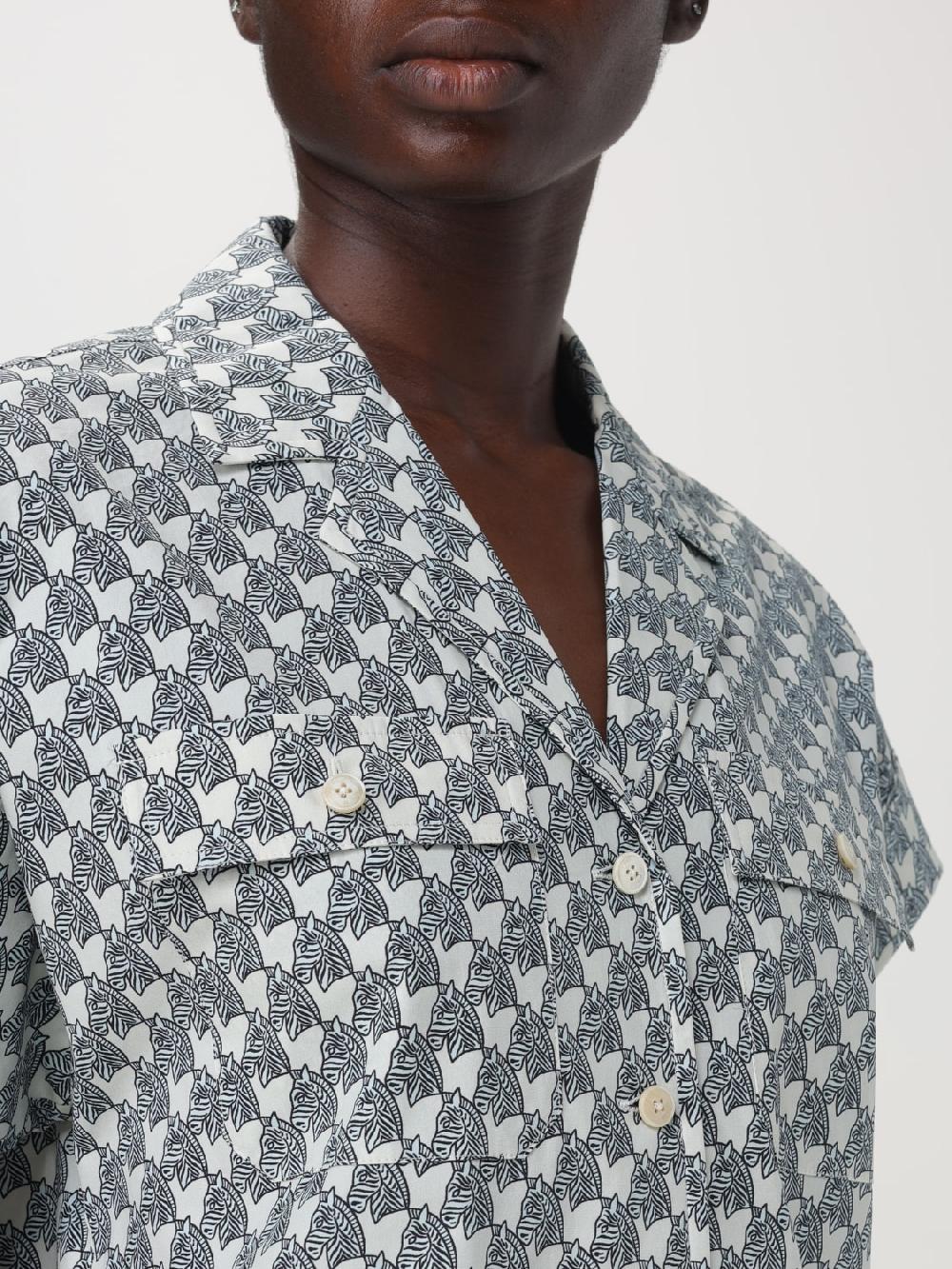Giglio Camicia Stampata Tory Burch Di Cotone
