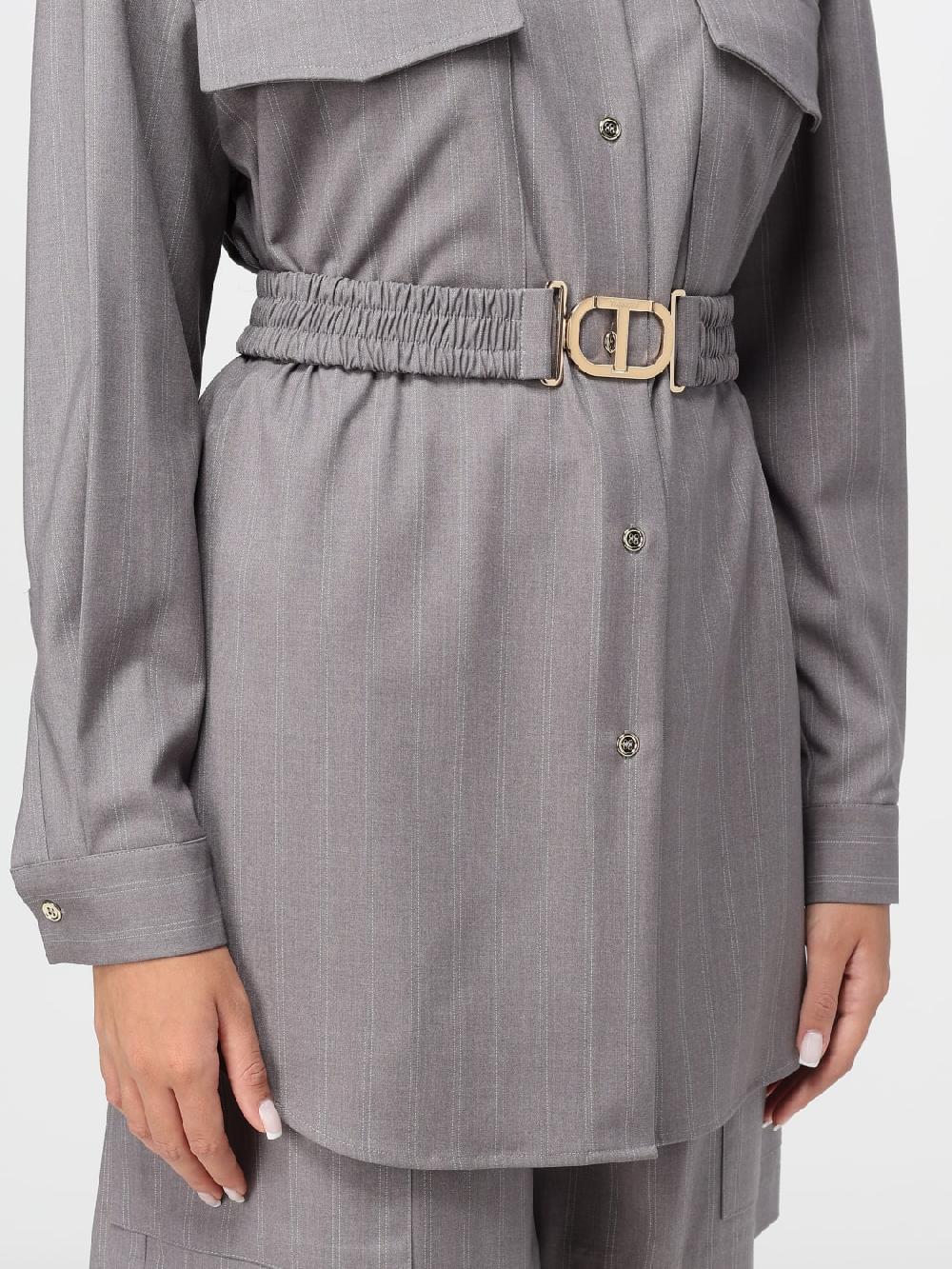 Giglio Camicia Twinset In Tessuto Gessato