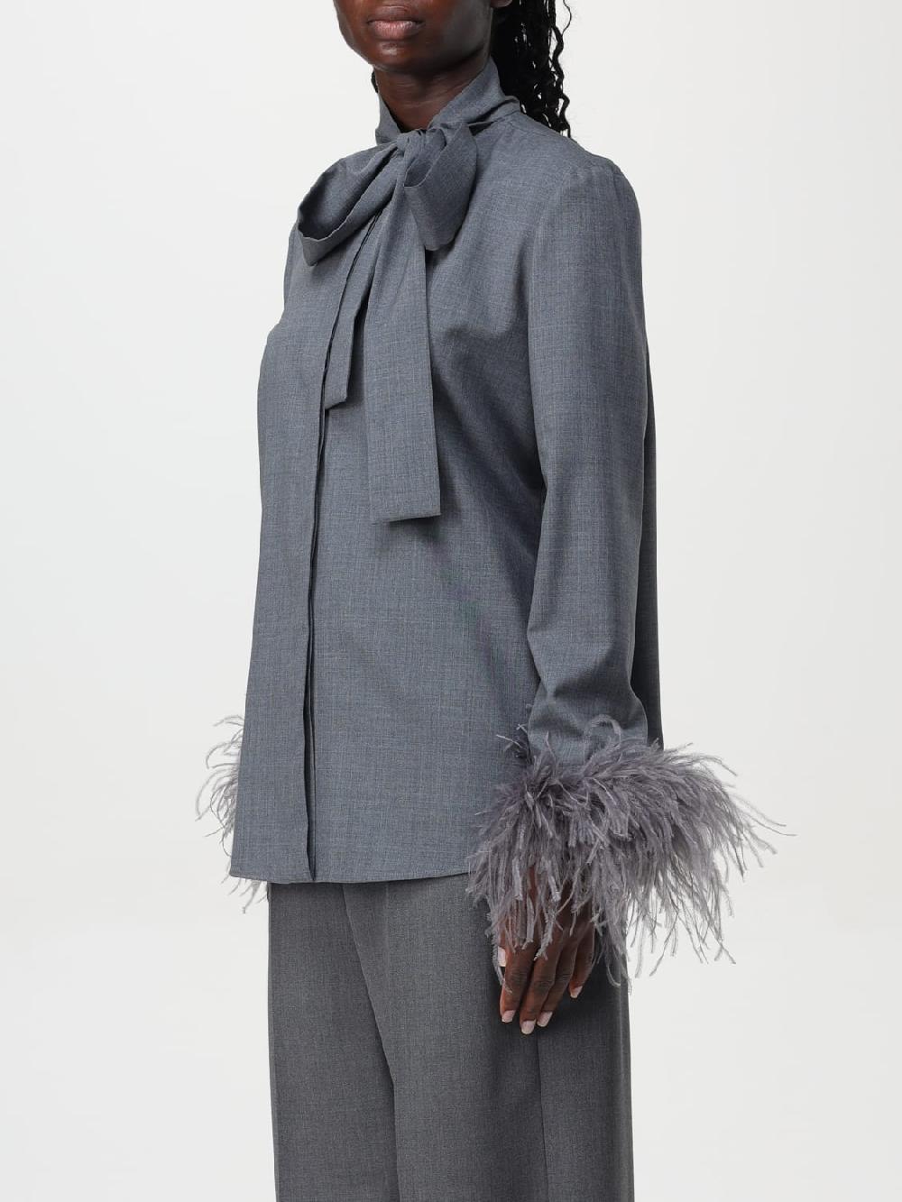 Giglio Camicia Valentino In Lana Vergine Con Piume