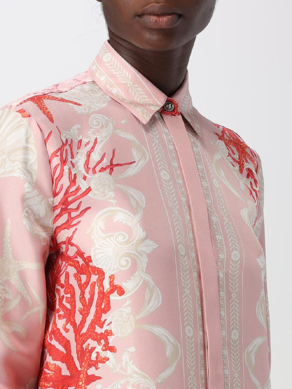 Giglio Camicia Versace In Seta Stampata