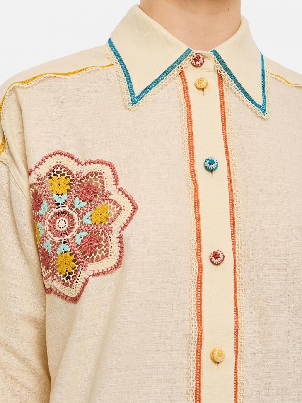 Giglio Camicia Zimmermann In Cotone Con Ricamo