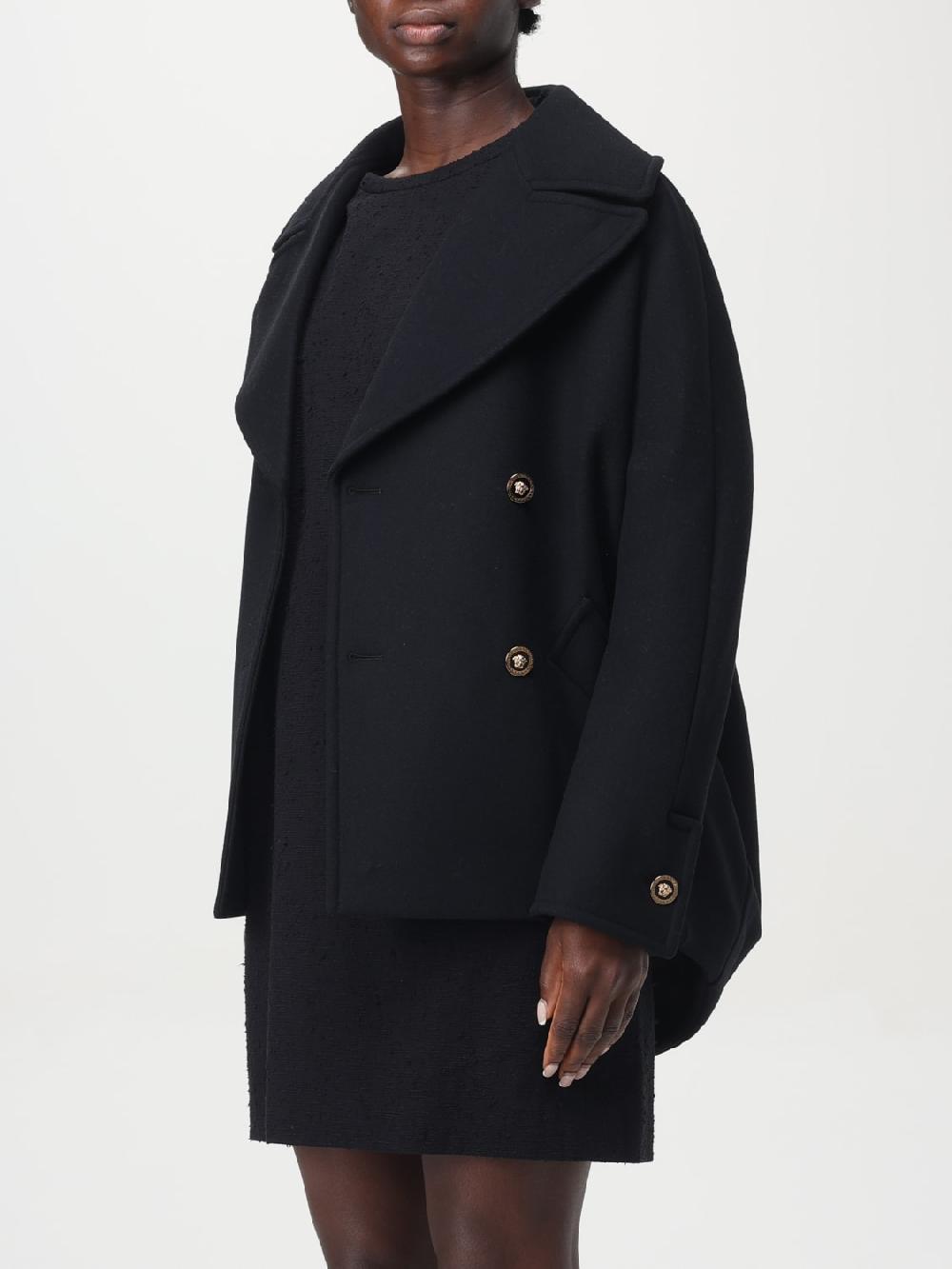 Giglio Cappotto A Doppiopetto Versace In Lana