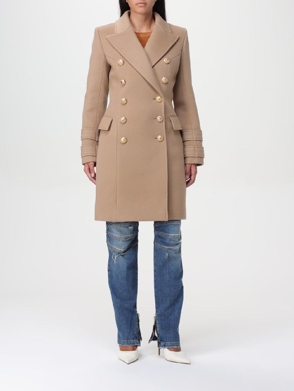 Giglio Cappotto Balmain In Lana E Cashmere