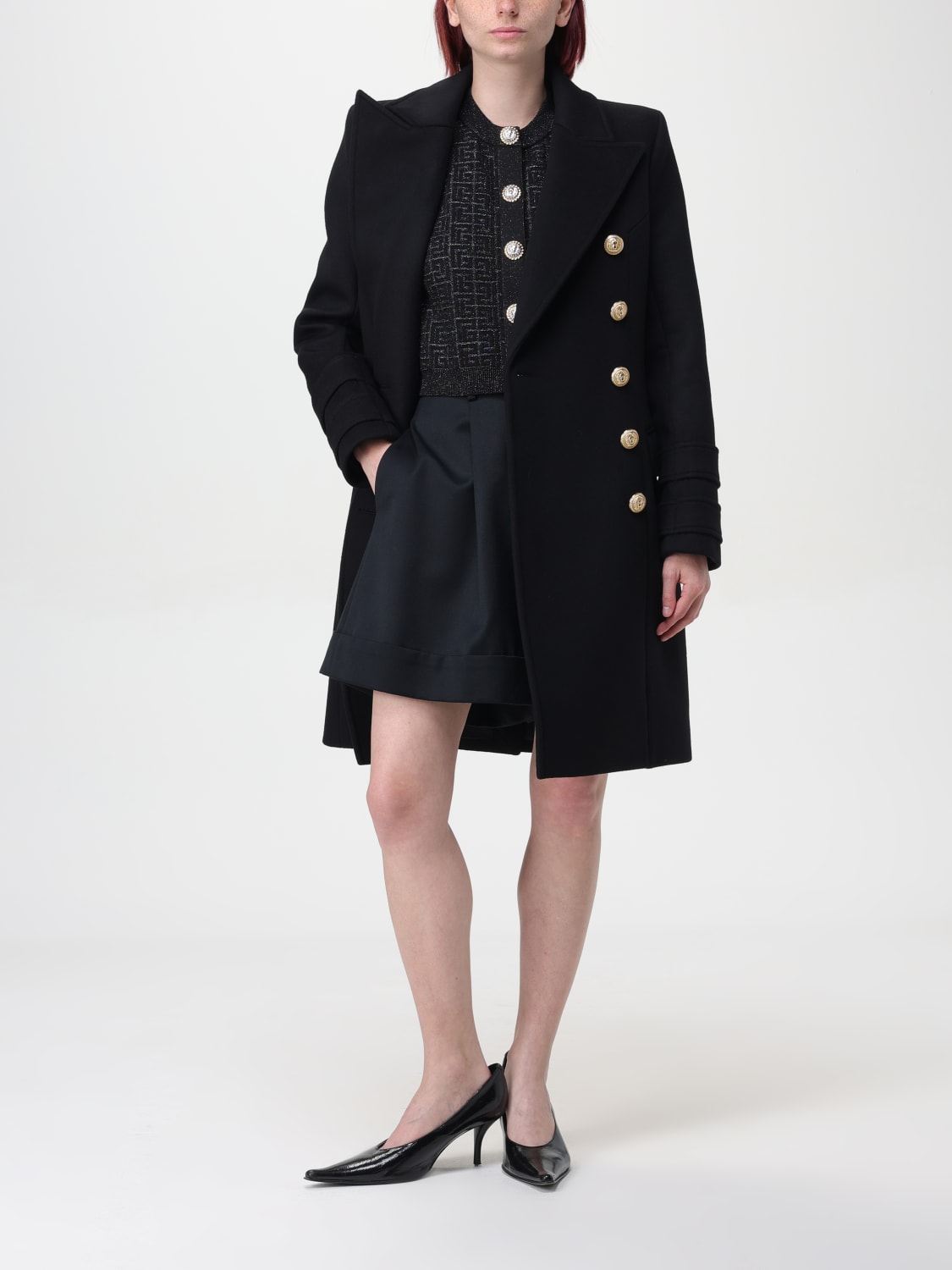 Giglio Cappotto Balmain In Lana E Cashmere
