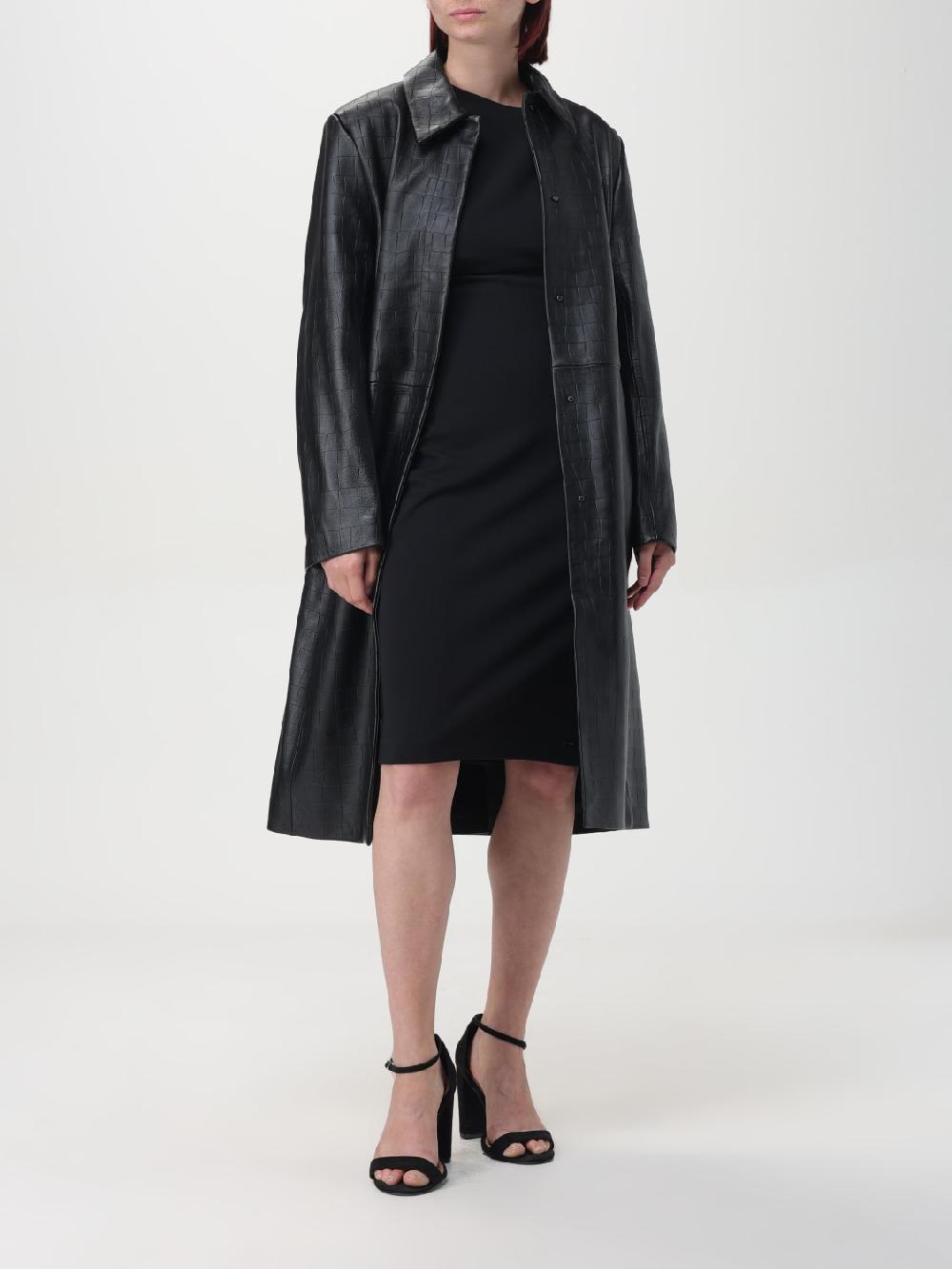 Giglio Cappotto Calvin Klein In Pelle Stampa Cocco
