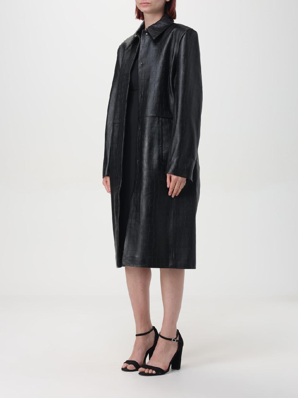 Giglio Cappotto Calvin Klein In Pelle Stampa Cocco