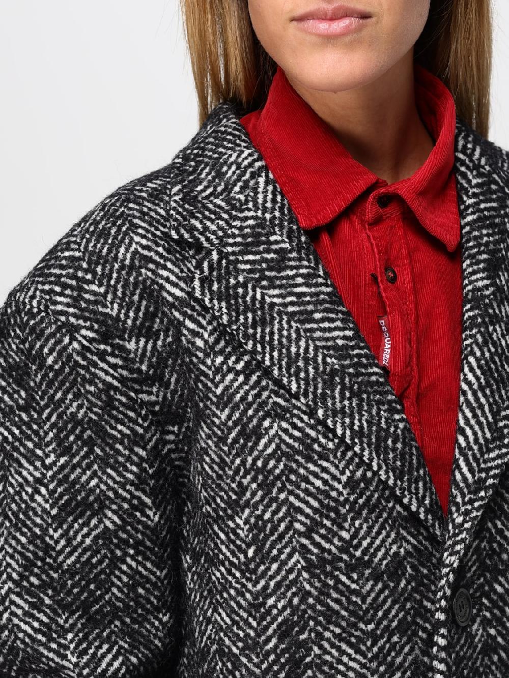 Giglio Cappotto Dsquared2 In Panno Di Misto Lana