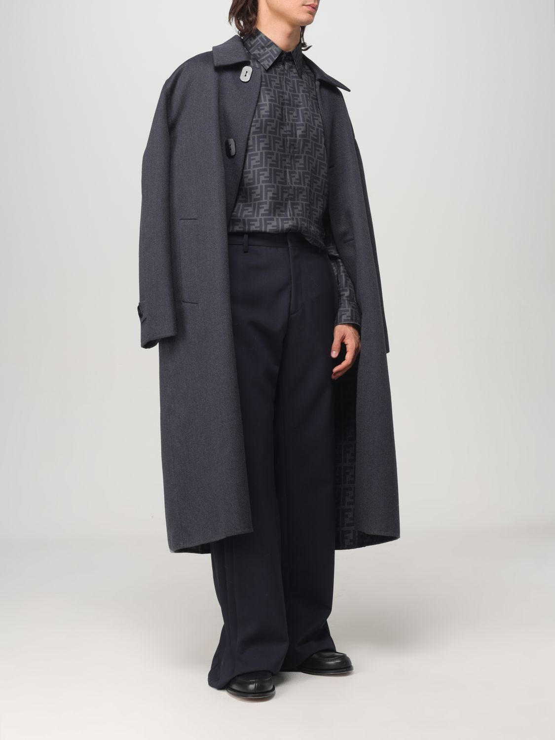 Giglio Cappotto Fendi In Lana Vergine