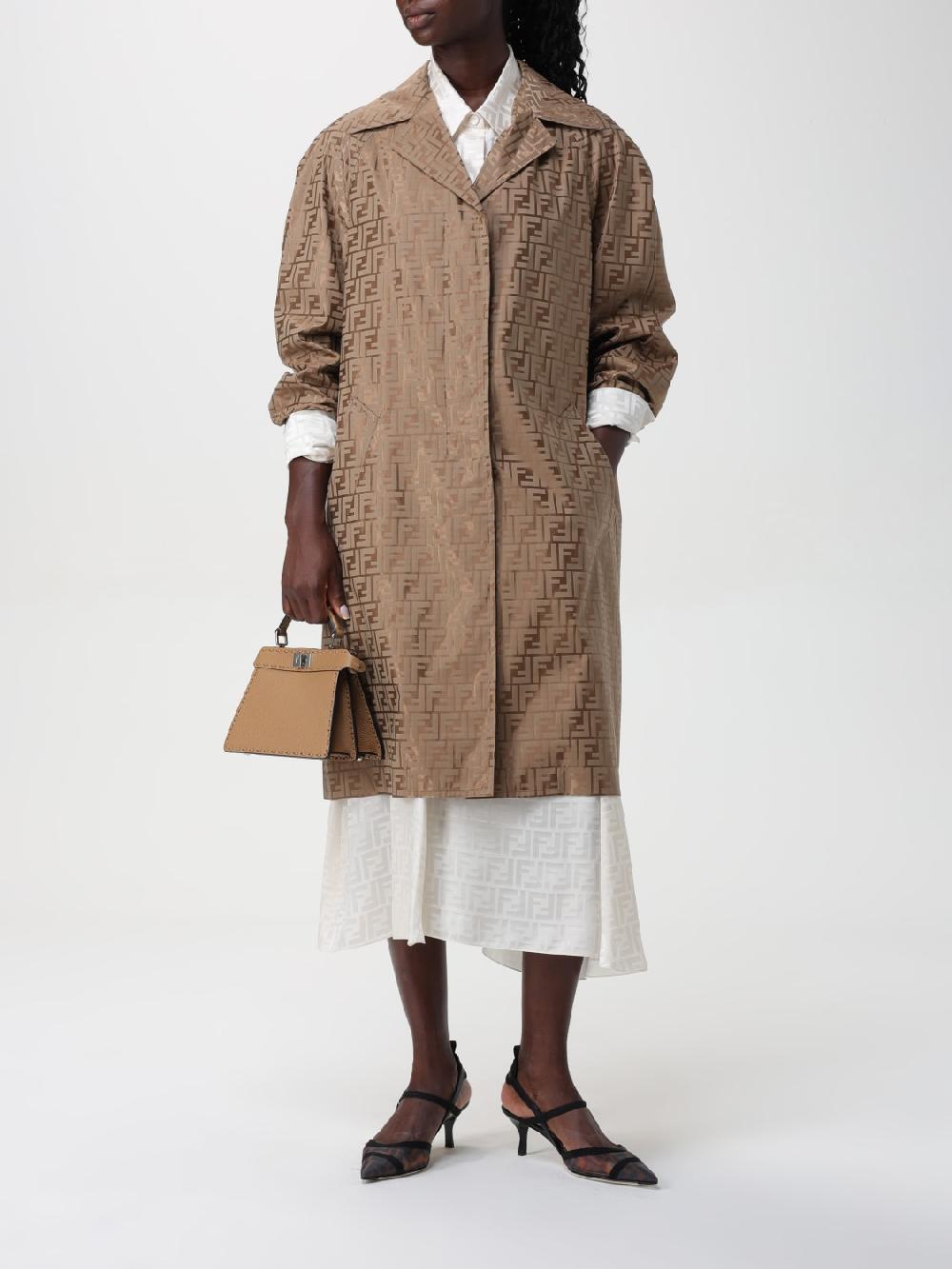 Giglio Cappotto FF Fendi In Misto Cotone