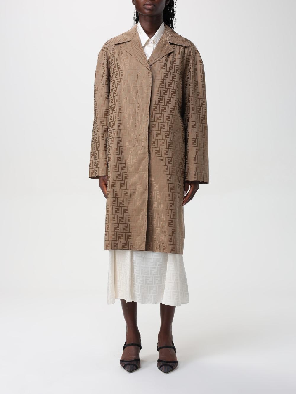 Giglio Cappotto FF Fendi in misto cotone