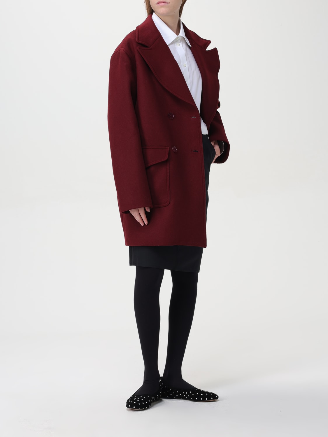 Giglio Cappotto In Misto Lana Moschino Jeans