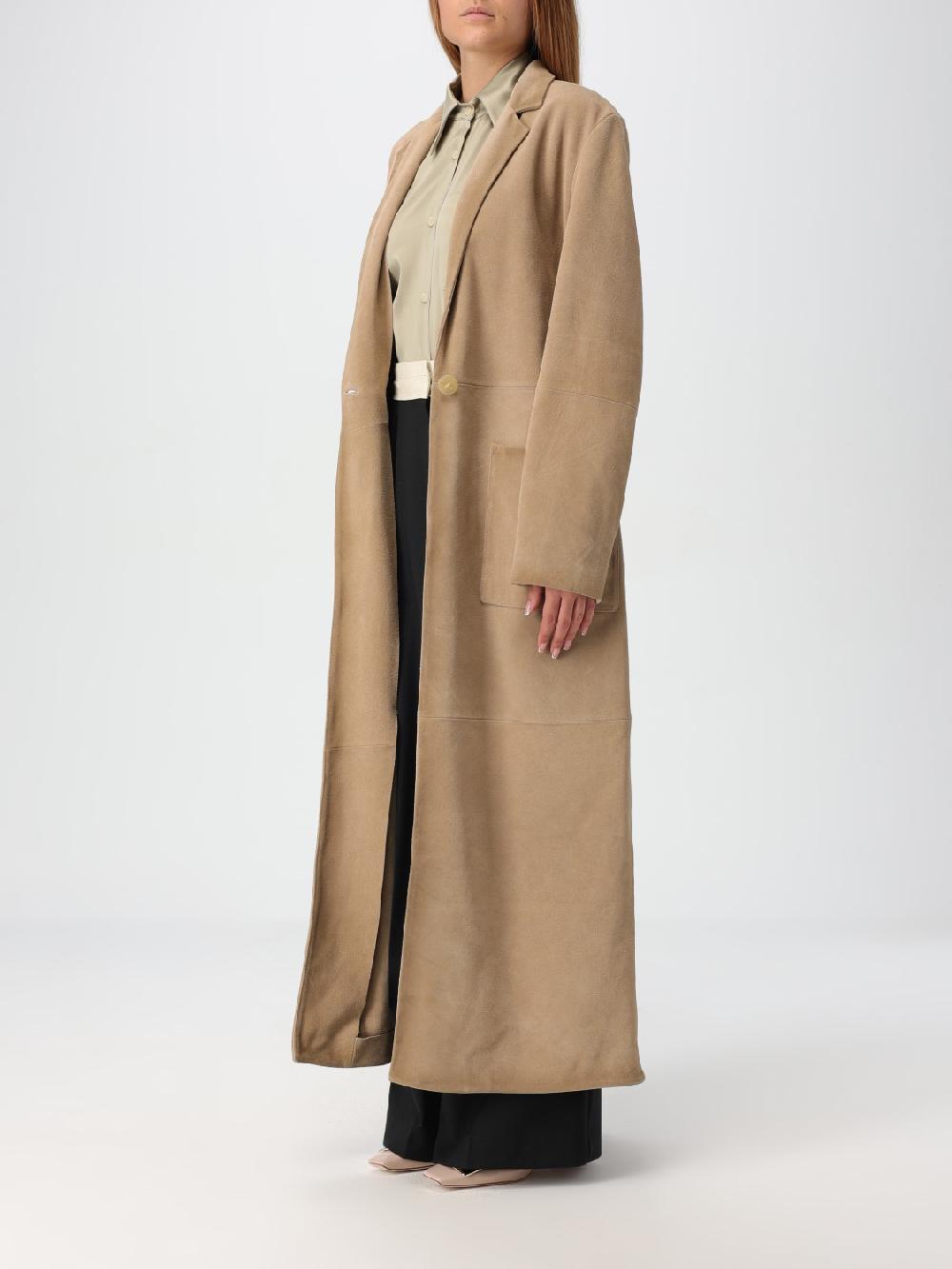 Giglio Cappotto Lungo Alysi In Pelle Scamosciata
